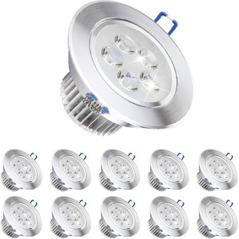 Pack de 10, 220V 5W LED plafonnier Downlight, Cool Spotlight blanc lampe encastrée d'éclairage, avec pilote LED (1/5)