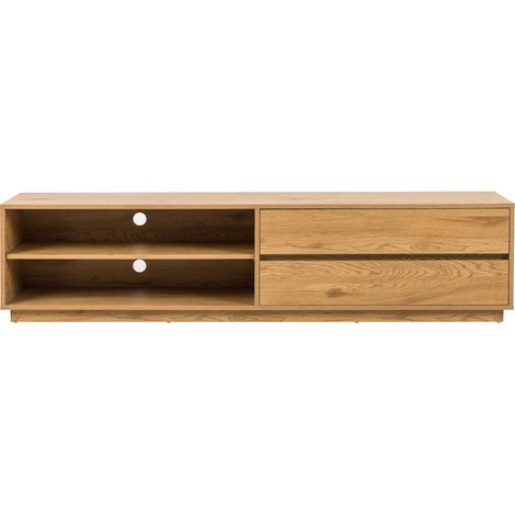 Drawer – Meuble TV 180cm avec 2 tiroirs et 2 niches en bois – MDF et panneau de particules – Design scandinave moderne – Ouvertures passe-câbles (1/5)