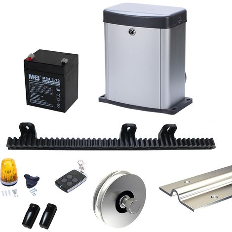 Kit de motorisation SLID'UP MC300 avec rails et galets pour portail coulissant 300 kg