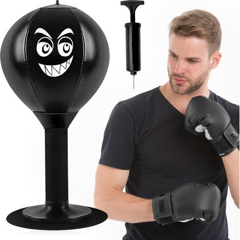 Table de punching ball de bureau avec ventouse - Sac de frappe résistant - Mini sac de frappe pour activité à la maison et au bureau pour soulager le stress (1/5)