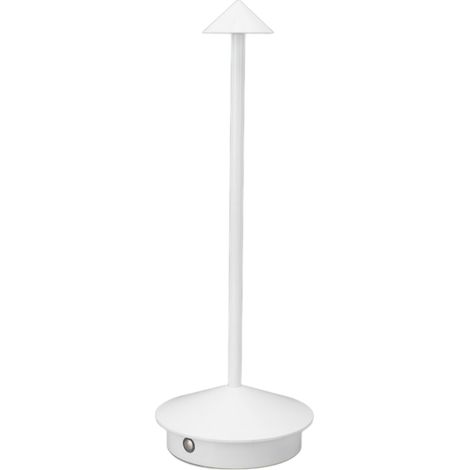 Lampe de table sans fil en fer rechargeable, lampe de chevet avec 3 températures de couleur réglables, idéale pour la maison, la chambre d'étudiant ou le bureau (blanche). (1/5)