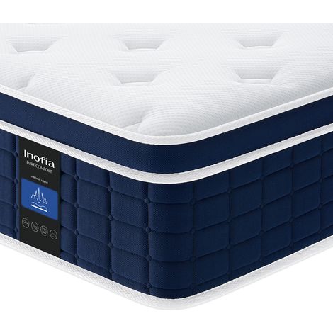 Matelas Inofia Ace Hybrid 160 x 200 cm, Hauteur 26 cm, Matelas à Ressorts Ensachés, Fermeté H2 Moyennement Ferme, 7 Zones, Matelas Orthopédique pour un Sommeil Réparateur (1/5)