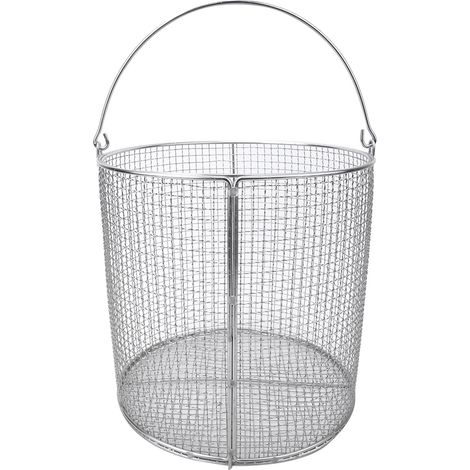 Panière de stérilisation en acier inoxydable pour instruments, avec poignée, modèle rond 150x150x150 mm, matériel de laboratoire. (1/5)