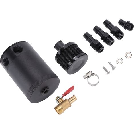 Ölkanne mit 3 Anschlüssen und Luftfilterventil, universelle Aluminiumlegierung, 10-mm-/15-mm-Anschluss für Pkw (1/5)
