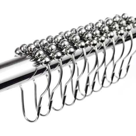 Lot de 48 anneaux de rideau de douche en inox avec système coulissant, 70x40mm (1/5)