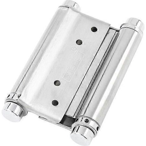 2 charnières de porte en acier inoxydable à double action, antirouille, à visser, à ressort, pour portes battantes de saloon, café ou bar. (1/5)