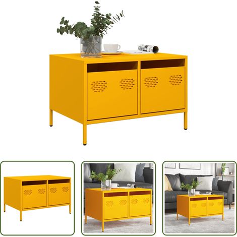 vidaXL Kaltgewalzter Stahl - TV-Schrank Senfgelb 68x50x43,5 cm Kaltgewalzter Stahl (1/5)