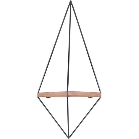 WR039" mensola geometrica da parete in legno - 23 x 15 x 60 cm - Marrone