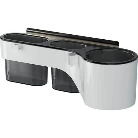 BoîTe de Rangement Transparente pour Salle de Bain PoinçOn Support pour SèChe-Cheveux Organisateur de Salle de Bain Tablettes pour Shampooing Brosse à Dents（Tempérament noir） (1/5)
