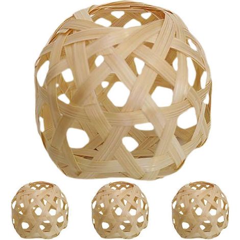 Mini abat-jour tissé en bambou, abat-jour de rechange, lot de 4, compatible avec la décoration (1/5)