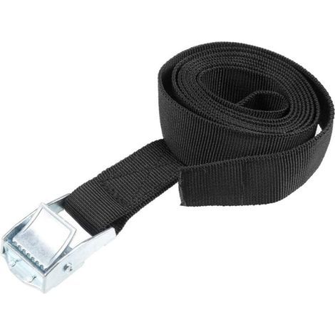 2,5 cm x 2,5 m Schlaufen-Spanngurte – Robuste, verstellbare Sicherheitsgurte – Geeignet für Lastenräder und Kajaks – Schwarz (1/5)