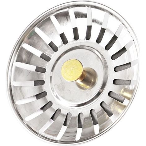 5 filtres d'évier, diamètre 8 cm, en acier inoxydable, joint silicone carré, pour éviers de cuisine (1/5)