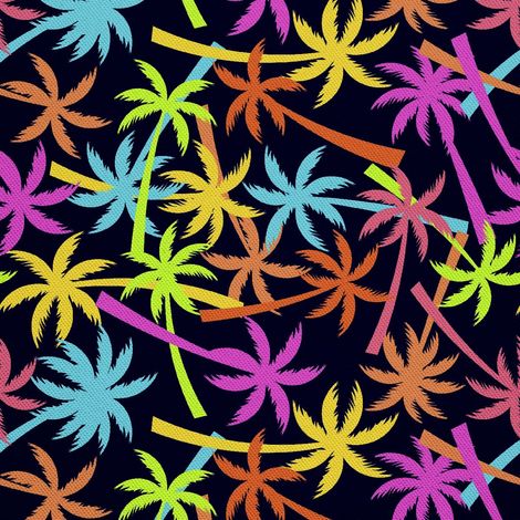 Tissu d'extérieur décoratif Oxford - motif palmiers colorés I DX735 (1/5)