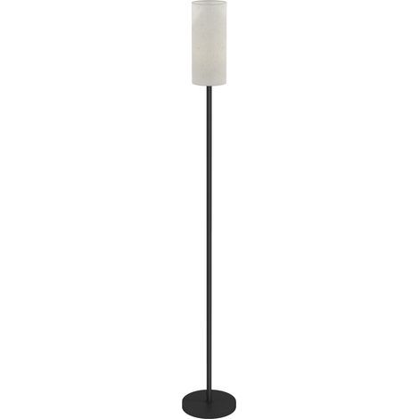 Lampe, lin, tige métallique, blanc, sur pied, abat-jour, pédaler (1/5)