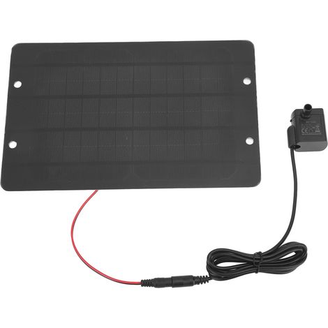 Kit fontaine solaire 6V 10W avec panneau solaire monocristallin en silicium, pompe à eau, fontaine pour bain d'oiseaux, bassin extérieur, terrasse, jardin ou aquarium. (1/5)