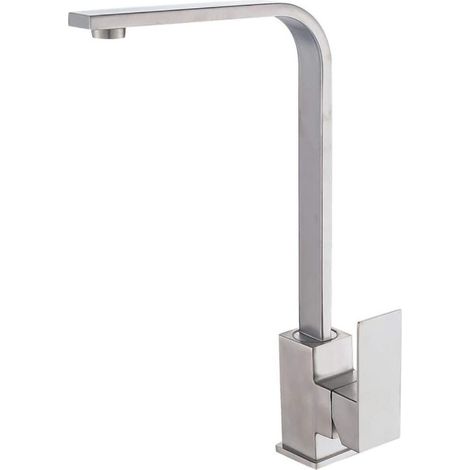 Robinet D'évier De Cuisine Monocommande Bec Haut Long Carré Voile Cube (1/5)
