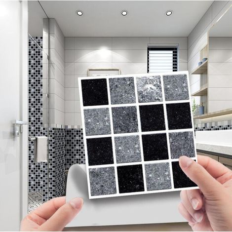 Tile Stickers for Bathroom and Kitchen, 30 Pieces Tile Stickers Waterproof Wall Sticker, Adhesive Tile Stickers for Walls Tiles Decor Size 10x10cm (1/5)