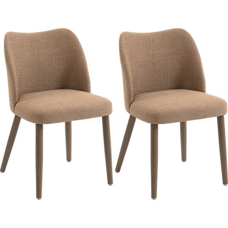 HOMCOM Dining Chairs Set of 2, Kitchen Chairs with Padded Seat, Curved Back