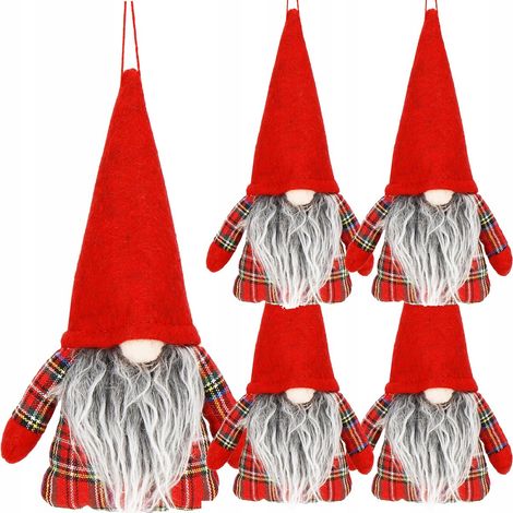PENDENTI ALBERO DI NATALE 5 pezzi GNOMO APPESO DECORAZIONE PER ALBERO DI NATALE 21cm GNOMO