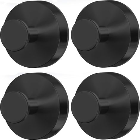 Gancho con ventosa para azulejos de baño/cocina (juego de 4) - Bola de ducha cromada extraíble para colgar toallas y ropa - Gancho redondo con ventosa de seda negra (1/5)