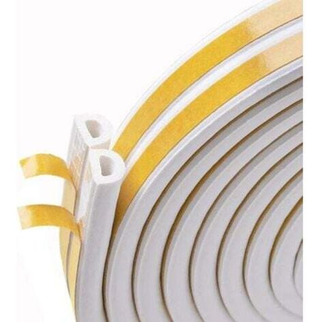 10 m Joint d'étanchéité autocollant en caoutchouc pour portes et fenêtres, Anti-collision,Bande d'isolation acoustique,Blanc (1/5)