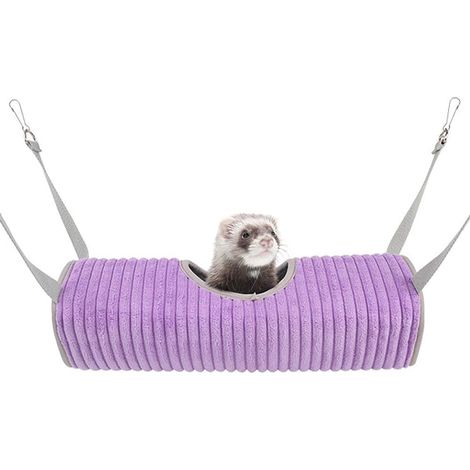 Lit hamac suspendu pour tunnel de furet, jouet d'écureuil de rats de petit animal Violet (1/3)