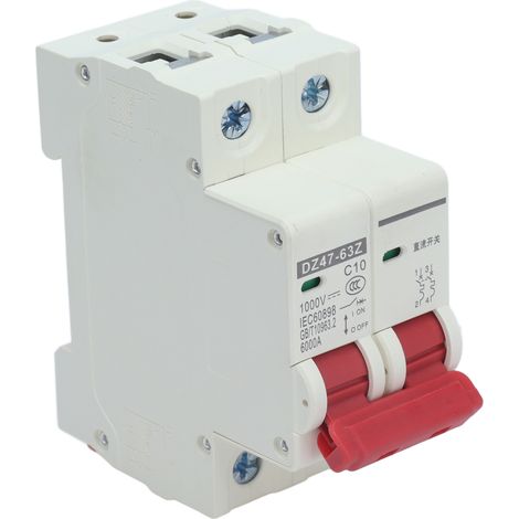 Disjoncteur miniature CC DZ47-63Z, 2 pôles, 1000 V, 10 A, isolateur pour système photovoltaïque solaire, montage sur rail DIN