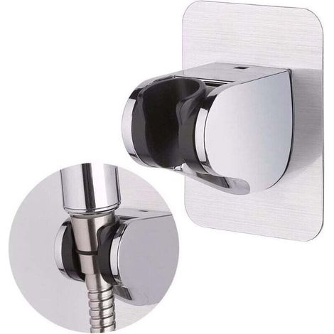 Support de douche, Autocollant Support de Pomme de Douche Mural Détachable Avec à Angle Réglable, Imperméable, Heavy Duty, mural pour salle de bain Hôtel,1PCS (1/4)