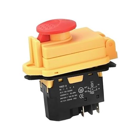 Interruttore elettromagnetico YH02-A YH01-A, 110 V, 8 A, 220 V, 15 A, 4 pin, 5 pin, avviamento a pulsante per macchine utensili, impermeabile (spina a 5 pin, 110 V) (1/5)