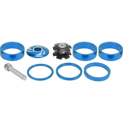 6Pcs Entretoises de Potence Vélo Aluminium Alliage Espaceurs Guidon pour VTT Bleu (1/5)