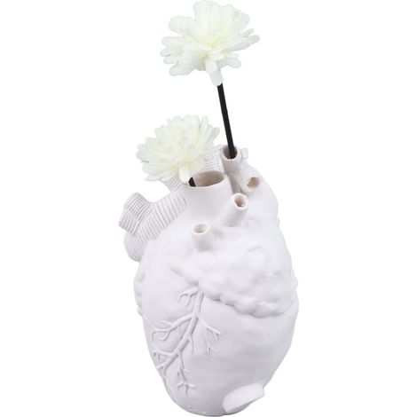 Vases en résine en forme de cœur, sculptures originales, vases à fleurs artistiques en résine blanche, décoration de bureau pour salon (1/5)
