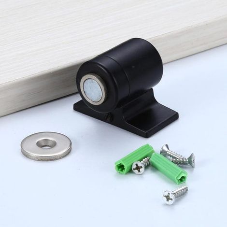 Promotion, Butée de Porte Magnétique Butoir de Porte en Acier Inoxydable sans Barrière Verrou de Porte de(2pcs,Noir) (1/5)