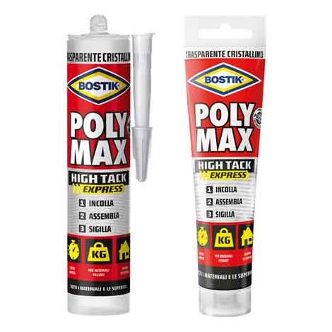 SIGILLANTE 'POLY MAX HIGH TACK EXPRESS CRISTAL' BOSTIK 300 gr - Cartuccia - BOSTIK