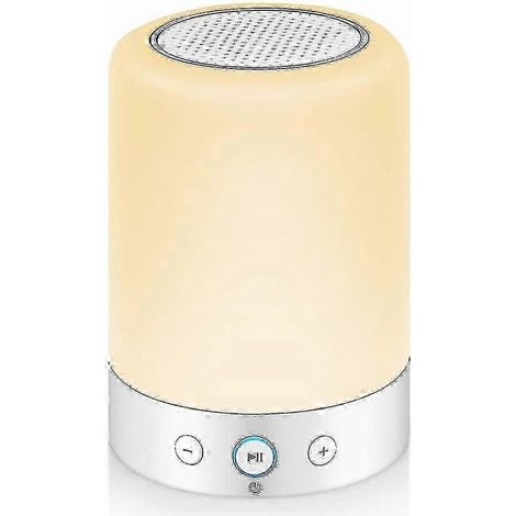 Lampe de chevet colorée avec haut-parleur Bluetooth, lampe de table colorée, cadeau pour femmes, hommes, adolescents et enfants, blanc ( ) (1/5)
