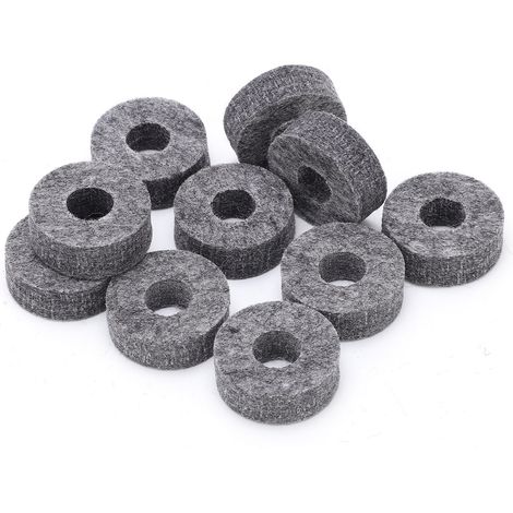 10 Pièces Patins en Feutre pour Cymbales de Batterie, Accessoires pour Percussion, Kit de Remplacement pour Batterie (1/5)