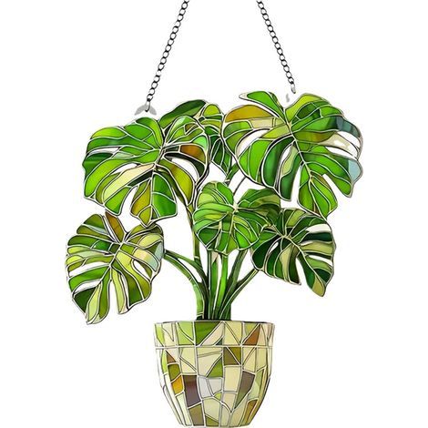 Panneau suspendu coloré en acrylique pour plantes en pot,-04 (1/2)