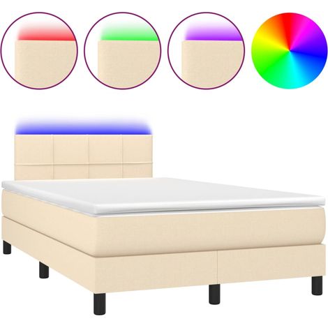 Maison Exclusive - Boxspringbett mit Matratze & LED Creme 120x200
