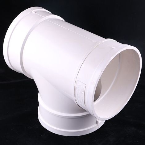 Ø75mm Connecteur de Conduit Répartiteur 3 Voies (90 Degrés) xd - Connecteur de Conduit Rond - Ventilateur d'Extraction - Té de Ventilation pour Sécheuse - Ø7.5cm Plastique ABS Blanc. (1/5)