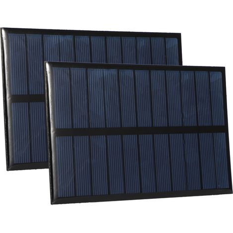 Lot de 2 mini panneaux solaires en polysilicium pour chargeur de batterie DIY, 1,6 W, 5,5 V (1/5)