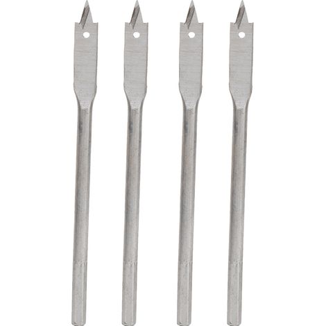 Jeu de 4 forets plats à bois en acier à haute teneur en carbone, outil de perçage 3 points de 10 mm (1/5)