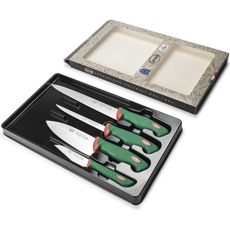 Sanelli Premana Professional Confezione Coltelli Sushi da cucina, Acciaio Inossidabile, Verde / Rosso, 40 x 24 x 3 cm, 4 Unità (1/5)