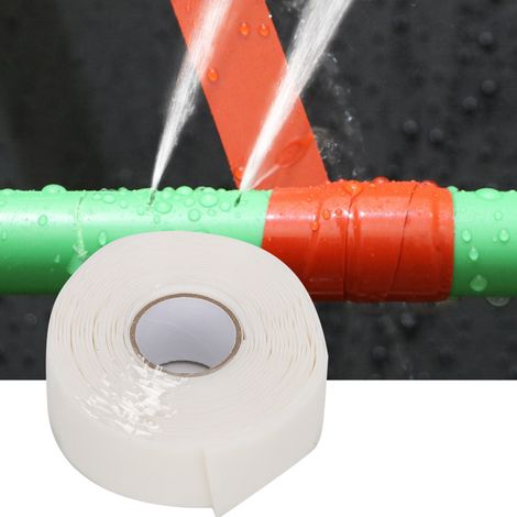 Ruban adhésif étanche à forte adhérence pour la réparation de tuyaux PVC/PPR, largeur 2,5 cm, rouge/blanc (1/5)