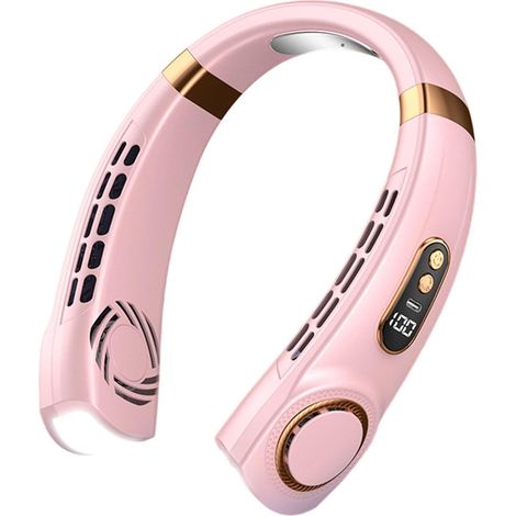 Ventilateur à porter autour du cou, sèche-cheveux silencieux, lampe LED rechargeable,compact et portable,silencieux pour une utilisation en extérieur (1/5)