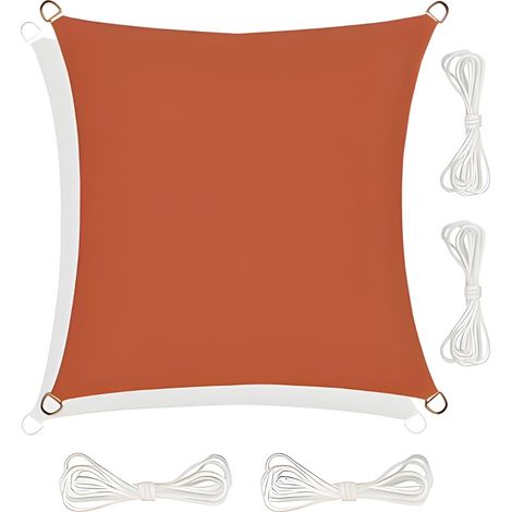 Voile d'ombrage de jardin rouge imperméable avec protection UV 3x3 (1/5)