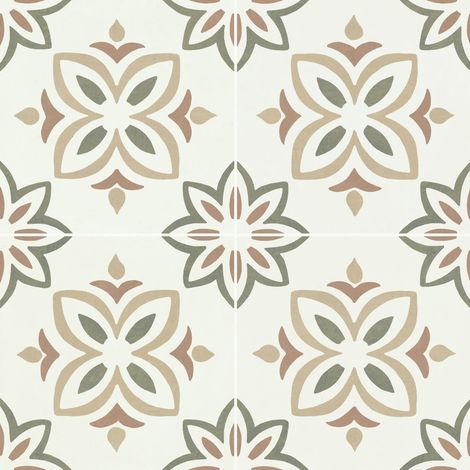 Carrelage effet Carreau ciment Avelora Vert 22,3x22,3x0,9 cm Proviel - Sol et mur intérieur (vendu par carton de 0,65 m²) - RO'MA CARRELAGE