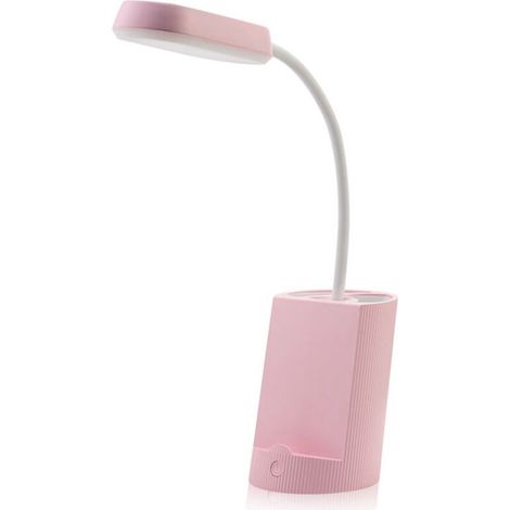 Lampe de bureau LED tactile à intensité variable, 3 niveaux de luminosité, rechargeable, sans fil, motif animaux - rose (1/5)