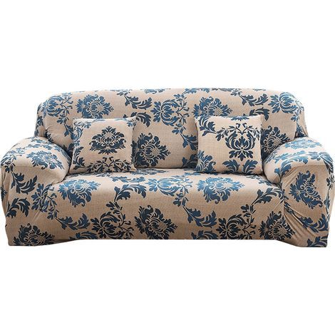 Housse canapé 2 places intégrale élastique universelle, pour ensemble méridienne, 145‑185 cm (1/5)