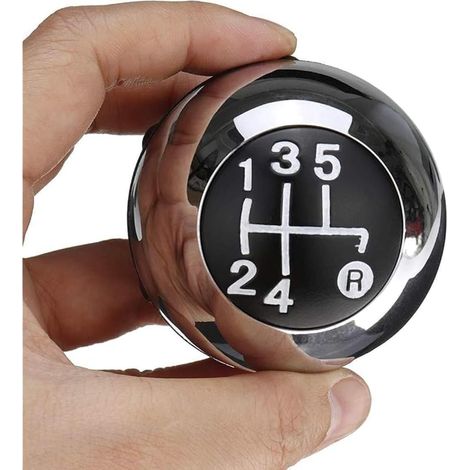Pommeau de levier de vitesse de voiture, 5 Speed ​​Gear Chrome voiture for Fiat Pommeau de levier 500 2012 2013 2014 2015 2016 2017 2018 Levier Auto Shifter bâton Handball Pour les pièces automobiles