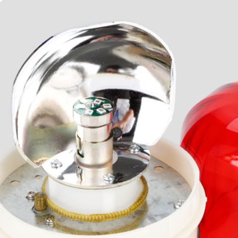 Lampe de signalisation rotative à LED, niveau sonore de 90 dB, étanche et résistante à la poussière, avec lampe LED rouge 12 V. (1/5)