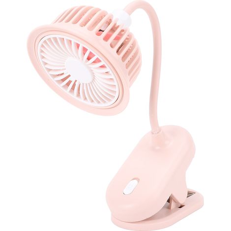 Petit ventilateur à pince rose, élégant et simple, mini ventilateur de bureau rechargeable par USB pour la maison (1/5)